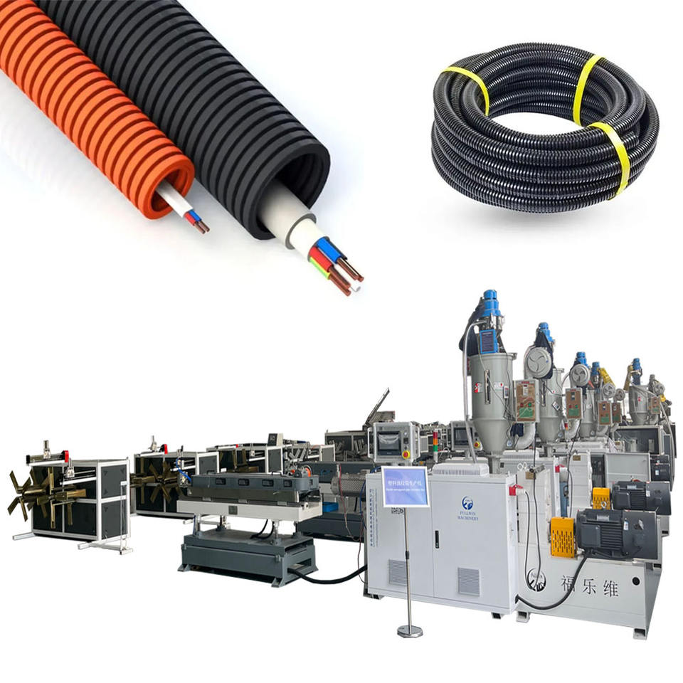 HDPE PVC Plastic Electrical Conduit Corrugated Pipe Making Machine ...