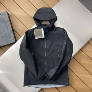 <span class=keywords><strong>Veste</strong></span> de pluie imperméable à coque rigide respirante et légère à <span class=keywords><strong>3</strong></span> <span class=keywords><strong>couches</strong></span> avec logo personnalisé, fermeture éclair sur le devant, coupe ample pour homme - Product Image 5