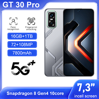 Nuevo Teléfono Inteligente GT 30 Pro 5G de 7.3 Pulgadas, 16GB+1TB, Deca Core, Android 15, GPS, Reconocimiento Facial, Desbloqueado, Venta Global