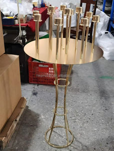 Nouveau Bougeoir Haut en Acier Inoxydable Doré pour Centre de Table de Mariage – Collection SMOOTH - Product Image 3