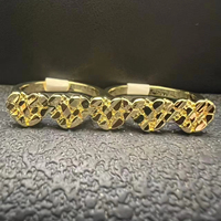 Bague double doigt personnalisée en acier inoxydable plaqué or 18 carats, motif dessin animé, bijoux mignons pour filles, garçons et femmes, idéale comme cadeau
