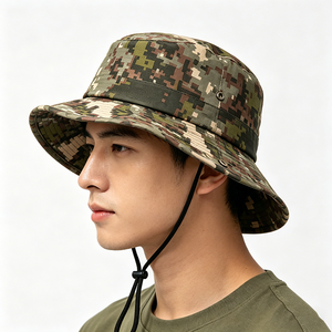 หมวกบักเก็ตพรางลายดิจิทัลพร้อมสายรัดคาง, หมวกกันแดด UPF 50+ สำหรับกิจกรรมกลางแจ้งสำหรับผู้ชายและผู้หญิง, หมวกตกปลาแบบยุทธวิธี - Product Image 1