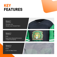 Maillot de hockey en ligne unisexe en polyester sublimé, personnalisable pour équipe, respirant et à séchage rapide, vêtements de sport