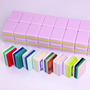 Juego de Mahjong Americano de 4 Capas Hecho a Medida, Fichas Acrílicas Rojo Rosa con 160 Cartas, Juego de Lujo Elegante para Adultos y Regalo - Product Image 6