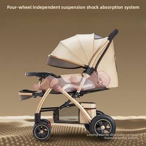 Poussette Bébé Légère Pliante en Métal avec Siège Auto Inclinable et Quatre Roues, pour Enfants de 0 à 6 Mois, Charge Maximale 15 kg - Product Image 3