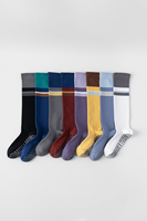 Chaussettes de compression professionnelles antidérapantes de luxe à tube long pour yoga, pilates, sport et danse, rayées et tricotées
