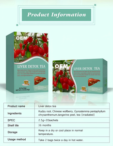 Té Herbal Orgánico OEM para Desintoxicación del Hígado, Mezcla de Raíz de Kudzu, Goji y Gynostemma, Apoyo para Hígado Graso y Hígado Dañado por Alcohol, 20 Bolsitas de Té, 50g - Product Image 4