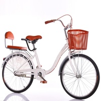 KWO Casque d'étudiant pliable et récréatif vintage bon marché Accessoires de garde de boue 24 pouces à vitesses multiples Vélo de ville pour femmes