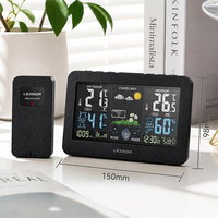 Station météo intelligente sans fil avec horloge, thermomètre numérique à affichage couleur rétroéclairé, hygromètre, alarme de bureau et prévisions météo
