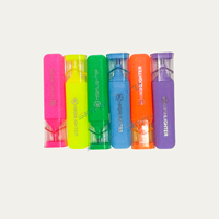 Fabricant Petits Cadeaux Bureau Fournitures Scolaires Vente en Gros 6 Couleurs Ensembles Encre Normale Oblique Pointe de Pinceau Surligneur Stylo Marqueur