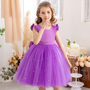 Vestiti per bambini da festa estivi per bambini abiti da compleanno per bambine eleganti con fiocco vestiti per <span class=keywords><strong>bambina</strong></span> - Product Image 1