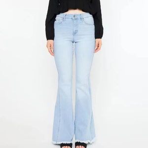 Nueva Llegada, Jeans de Mujer con Logo Personalizado, Corte Alto y Ajustado, Lavado Claro - Product Image 1