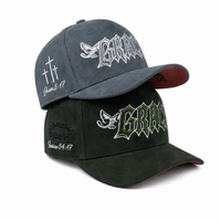 Topi Baseball Suede Bordir 3D Custom, Topi Trucker Bordir Huruf Vintage Grace, Topi Snapback Ayat Religius, Topi Gorra