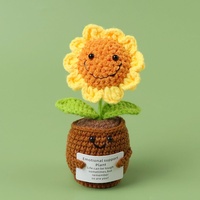 Planta Artificial de Girasol Hecha a Mano en Maceta Pequeña, Mini Decoración de Escritorio, Regalo para el Día del Maestro