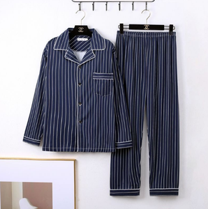 Pigiama <span class=keywords><strong>da</strong></span> <span class=keywords><strong>uomo</strong></span> in cotone 100% a maniche lunghe e pantaloni primavera e autunno pigiama <span class=keywords><strong>uomo</strong></span> primavera ed estate leggero Homewear <span class=keywords><strong>uomo</strong></span> - Product Image 6