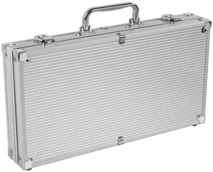 Caja de juego de póker de cuero portátil profesional al por mayor caja de juego de fichas de póker de viaje de lujo con 200/300/500/1000 fichas - Product Image 3