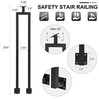 Wohnkultur Veranda Balkon Deck Geländer Outdoor Step Dekorieren U-Form Treppen Baluster Geländer Seiten montage Aluminium legierung Handlauf