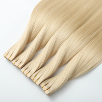 Extensions de cheveux humains vierges russes à double trame avec bandes adhésives, style lisse et ondulé, qualité Remy, pour femmes, vente en gros