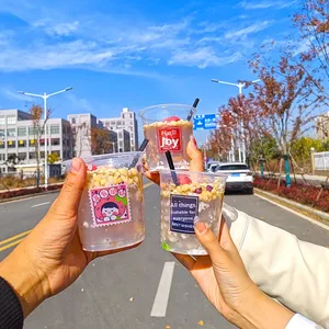 ถ้วยชาและชามฟองพลาสติก PET แบบใช้แล้วทิ้งสำหรับโจ๊กรากบัวบรรจุภัณฑ์เยลลี่น้ำแข็งเกี๊ยวเคลือบยูวีขนาด16ออนซ์ - Product Image 2