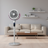Ventilateur sur pied intelligent à commande vocale, purificateur d'air à ions négatifs pour aromathérapie, ventilateur de sol oscillant 3D 60W à faible consommation pour usage domestique