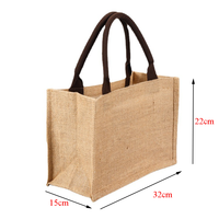 Bolso de mano de arpillera con estampado personalizado, bolsa de compras de yute reutilizable, ecológico