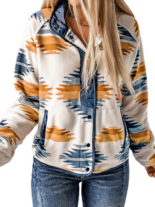 <span class=keywords><strong>Abrigo</strong></span> largo de invierno para mujer, nuevo, al por mayor, estilo étnico europeo-americano, cárdigan estampado, a la moda, versátil, con contraste de colores, grueso. - Product Image 4