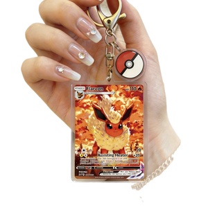 Porte-clés tendance Pocket Elf <span class=keywords><strong>GX</strong></span> en acrylique transparent imprimé UV, pendentif double face en forme de carte, mignon Eevee, marchandise d'anime - Product Image 5