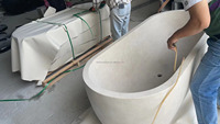 Baignoire en marbre beige naturel Gohera Baignoire autoportante en marbre calcaire beige