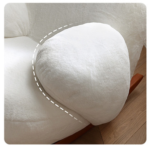 Sillón Mecedora Tapizado en Tela, Sillón Deslizante <span class=keywords><strong>con</strong></span> Brazos, Asiento Suave, Patas de Metal, Cómodo Sillón Tipo Sofá, Moderno para el Hogar, Oficina, Sala de Estar - Product Image 5