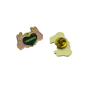 Pin de solapa de esmalte personalizado con diseño de caballo animal lindo, Pin de solapa con gesto de mano en forma de corazón y mensaje de <span class=keywords><strong>promesa</strong></span>, Pin de solapa con cuentas de café - Product Image 3