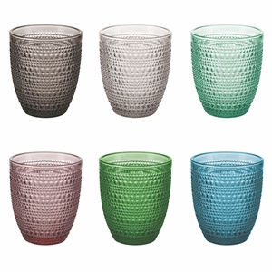 Set di 6 Bicchieri in Vetro ROMA da 325ml, Assortiti - Product Image 1