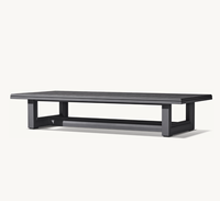Table de thé de jardin moderne COSTA, ensemble de canapés de plage pour hôtel, table basse rectangulaire en aluminium faite à la main pour l'extérieur, salon