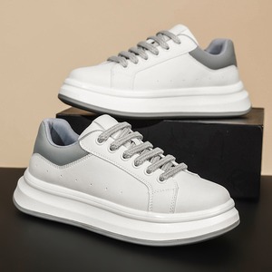 Nouvelles baskets blanches à plateforme style universitaire printemps 2026 pour adolescents – Chaussures de sport tendance et décontractées - Product Image 1