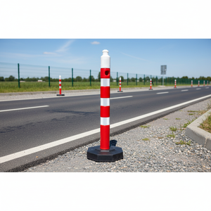 Poste de advertencia basado en grava reflectante de 120X12 cm para uso en carreteras - Product Image 3