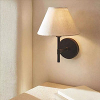 Lampe murale de chevet, lumière d'ambiance pour couloir, magasin de vêtements, restaurant, maison d'hôtes, style Wabi-Sabi, tissu, protection oculaire, LED, fer