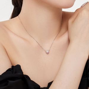Collar de Joyería para Mujer Dylam Tiny Simplicity Design, Cadena de Plata S925, Eternity, con Colgante en Forma de Corazón con Circonita 5A - Product Image 5