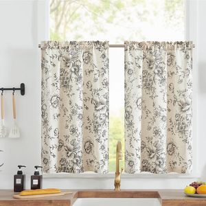 Rideau court en tissu eucalyptus colibri vert, motif botanique, pour <span class=keywords><strong>cuisine</strong></span>, chambre, <span class=keywords><strong>salon</strong></span>, décoration intérieure, 2 panneaux personnalisables - Product Image 3