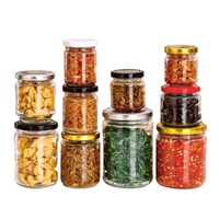 Grande Vente : Bocal de Rangement en Verre Rond et Droit de 30ml à 1000ml, Vide, Hermétique, pour Cornichons, Aliments, Confitures, avec Couvercle en Fer Blanc