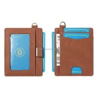 Dompet Kartu Bisnis Wanita Sinco, Model Pendek, Bahan Kulit Awet, Penutup Ritsleting, Banyak Slot Kartu, Motif Benang