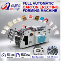 Machine automatique à grande vitesse pour l'érection et la formation de cartons, 60 à 160 pièces/min, pour l'emballage de boîtes de restauration rapide en franchise
