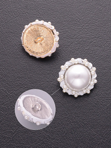 Nút Hợp kim kẽm Thanh Lịch Tinh xảo thủ công ngọc trai trung tâm lớn ngọc trai nhỏ xung quanh tăng cường sự tinh tế sang trọng cho - Product Image 3