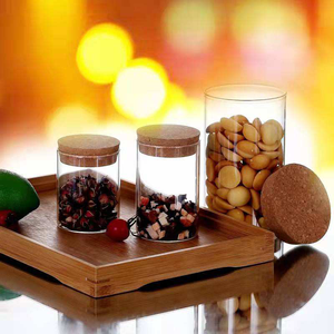 Tùy chỉnh bán buôn xi lanh thủy tinh borosilicate <span class=keywords><strong>Jar</strong></span> thực phẩm lưu trữ container với nút chai nắp cho Cookie - Product Image 4