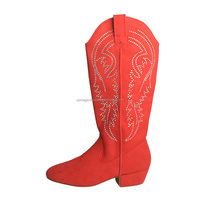 Chaussures de danse personnalisées à talon orné de strass avec talon cubain et semelle en daim, bottes de danse en ligne pour femmes, vente en gros de bottes de danse country