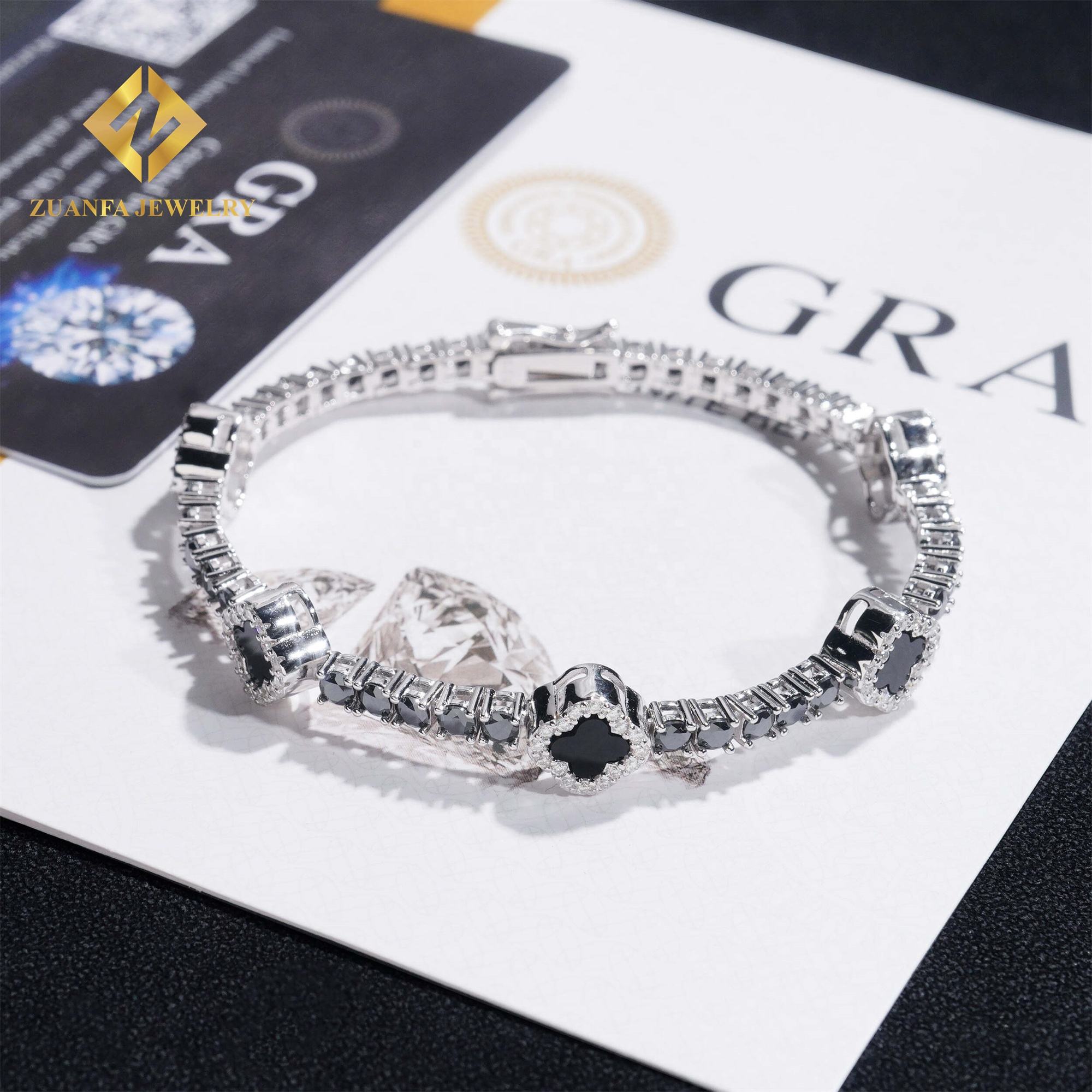 3mm White stone+white flower