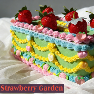 Retro American Garden Handmade Eco-Friendly Plastic Tissue Box Cover Cream Green Strawberry Imitation Cake Model Faux Food - Product Image 2
