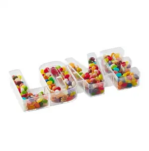 LOVE Word Shaped Clear Plastic Candy Favor Container Box