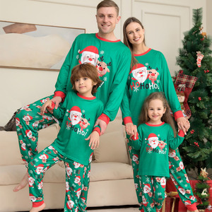 Haute qualité coton impression <span class=keywords><strong>pas</strong></span> <span class=keywords><strong>cher</strong></span> Plaid coton famille correspondant tenues bébé noël pyjamas animal famille noël pyjamas - Product Image 5