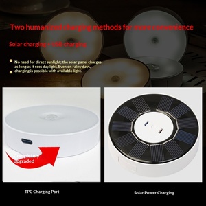 Lampe de nuit LED magnétique rechargeable solaire et USB avec détecteur de mouvement pour jardin, chambre, armoire, placard, économie d'énergie - Product Image 2