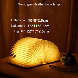 Lanterne Portable en forme de livre en cuir à Led, Rechargeable par Usb, accessoire lumineux pliable, idéal pour un bureau ou une chambre à coucher, nouveauté - Product Image 2