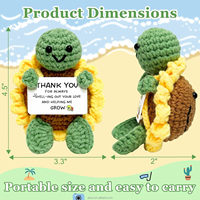 Adorables Objets Décoratifs Artisanaux en Crochet : Tortue Tournesol à l'Énergie Positive, Tricotée à la Main, pour une Ambiance Emotionnelle Créative